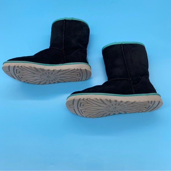 UGG Short Boots Black and Teal Boots Size 8 - Picture 3 of 8